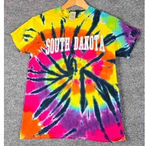 Colortone South Dakota‎ Tie Dye T Shirt Short Sleeve Graphic Tee Women's Small